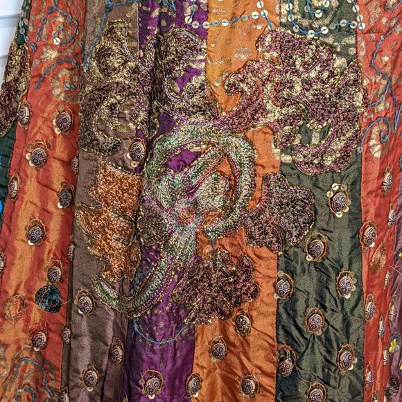 Ethnic Bohemian Festival Maxi
Skirt India Zari Embroidery
Cotton Sequin Quilted - Picture 5 of 14